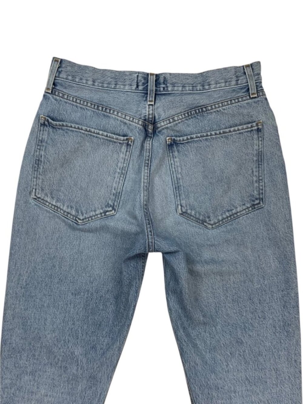 Agolde Riley High Rise Straight Crop Jean 29 Blue Button Fly - Picture 9 of 13